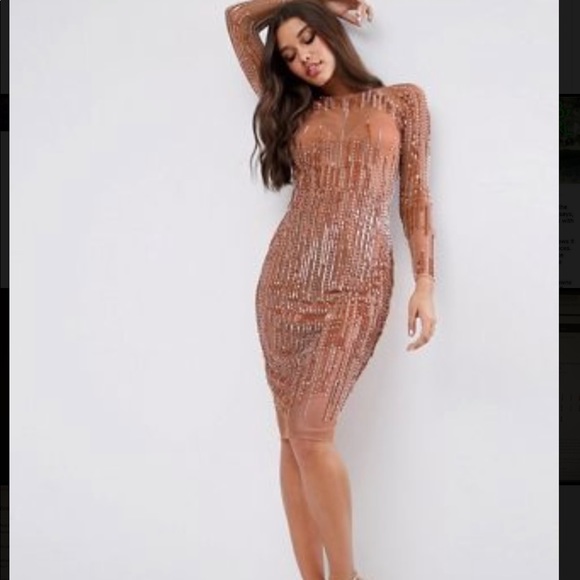 asos rose gold sequin dress ASOS | Dresses | Asos Rose Goldgold Mesh Sequin Dress